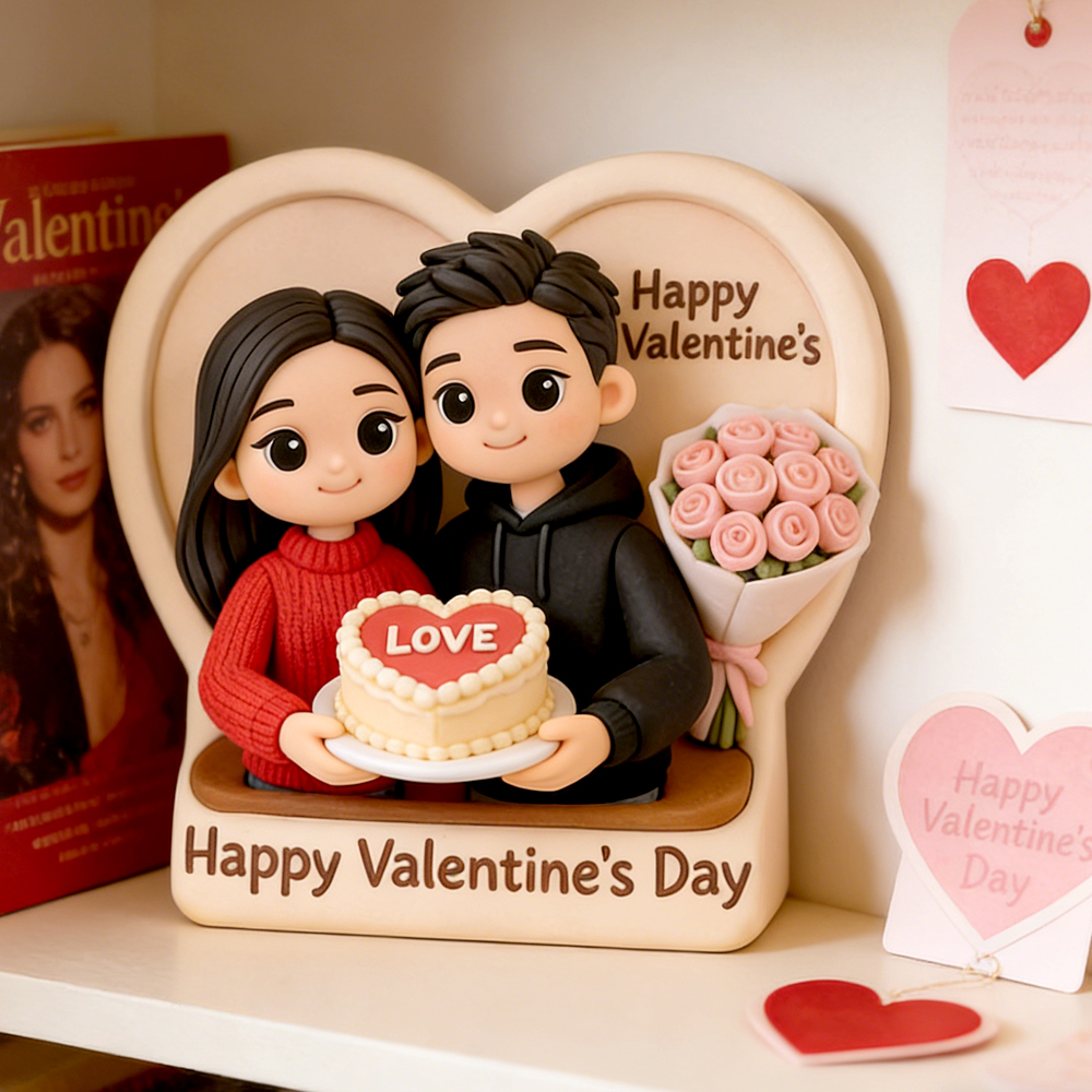 Custom Figurine 3D Printed Sculpted Photo Couple Gift Custom Photo Decoration Romantic Personalized Valentine’s Day Anniversary Decor for Couples