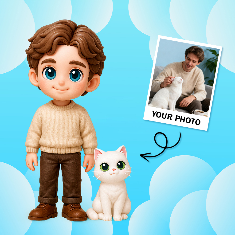 Custom 3D Action Figure from Your Photo Personalized Toy Figure Unique & Memorable Gift for Lovers, Boyfriends, Girlfriends