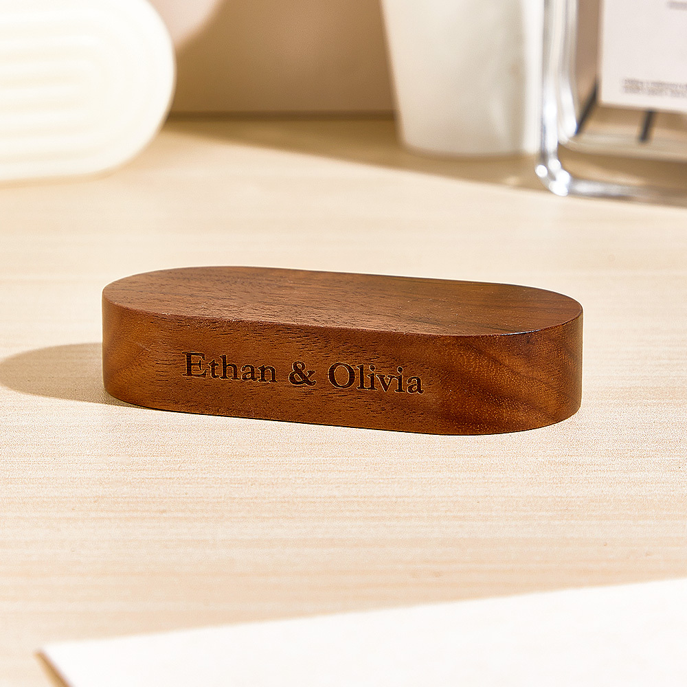 Custom Engraved Wooden Base for Figure with Name or Message