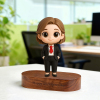 Custom 3D Figurine Engraved Wooden Base Personalized Solid Wood Stand for Home Decor & Anniversary Keepsake Gift