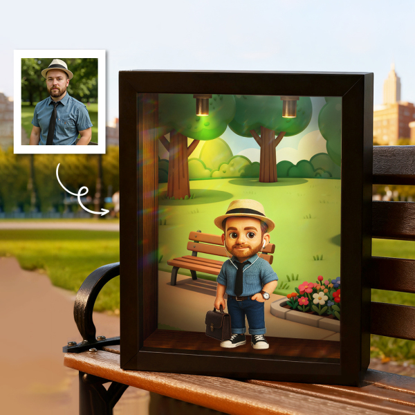 Custom 3D Figure Diorama  Frame Display Case with Spot Light and Dustproof Design DIY Gift