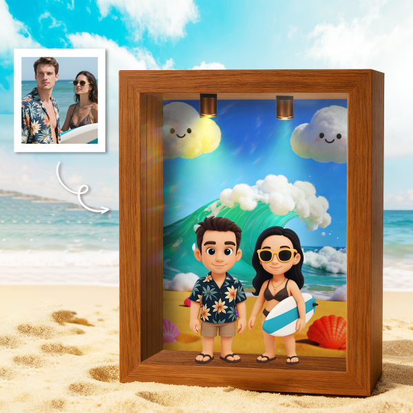 Custom 3D Figure Diorama  Frame Display Case with Spot Light and Dustproof Design DIY Gift
