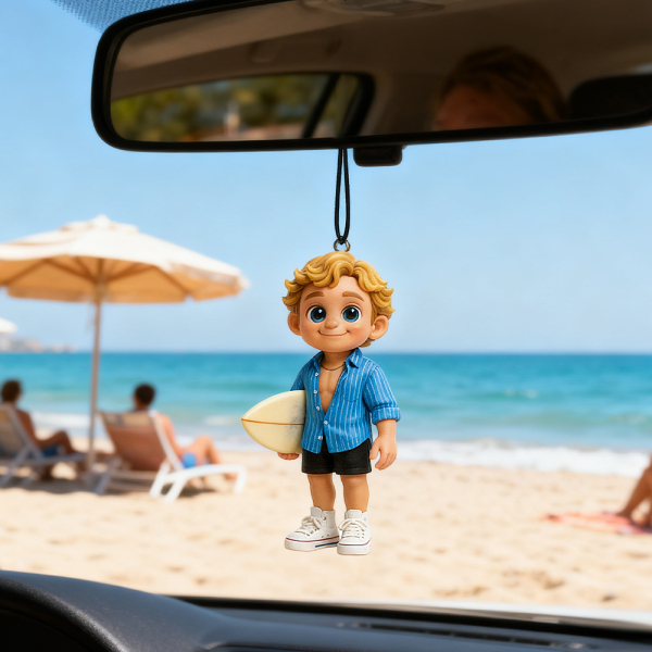 Custom 3D Photo Car Hanging Ornament Personalized Mini Character Car Decoration Handcrafted Car Accessory Unique Custom Gift Idea