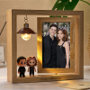 Custom 3D Figure from Your Photo Personalized Couple Rotating Wooden Picture Frame Lighted Display Romantic Anniversary Gift for Couples Valentine Gift