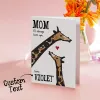 Custom Text Greeting Card For Mother's Day Giraffe Style