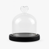 (Suitable for 3D Figures) Heart Matte Black​ Base Glass Dome Fairy Light Lamp Warm LED Decorative Light