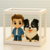 Custom 3D Couple Figure Glass Dollhouse Personalized Scene Display Case Unique Home Decor Anniversary Gift