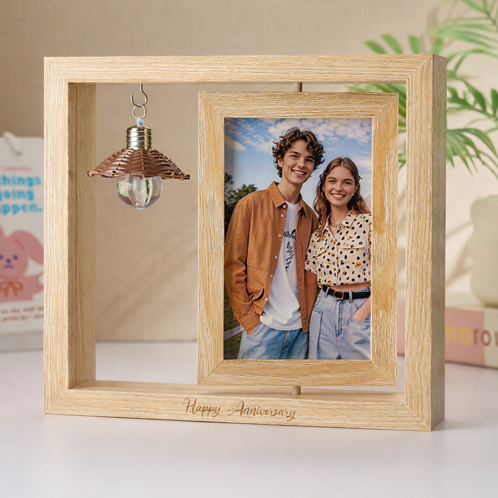 Custom Engraved Photo Frame Night Light with Name or Message
