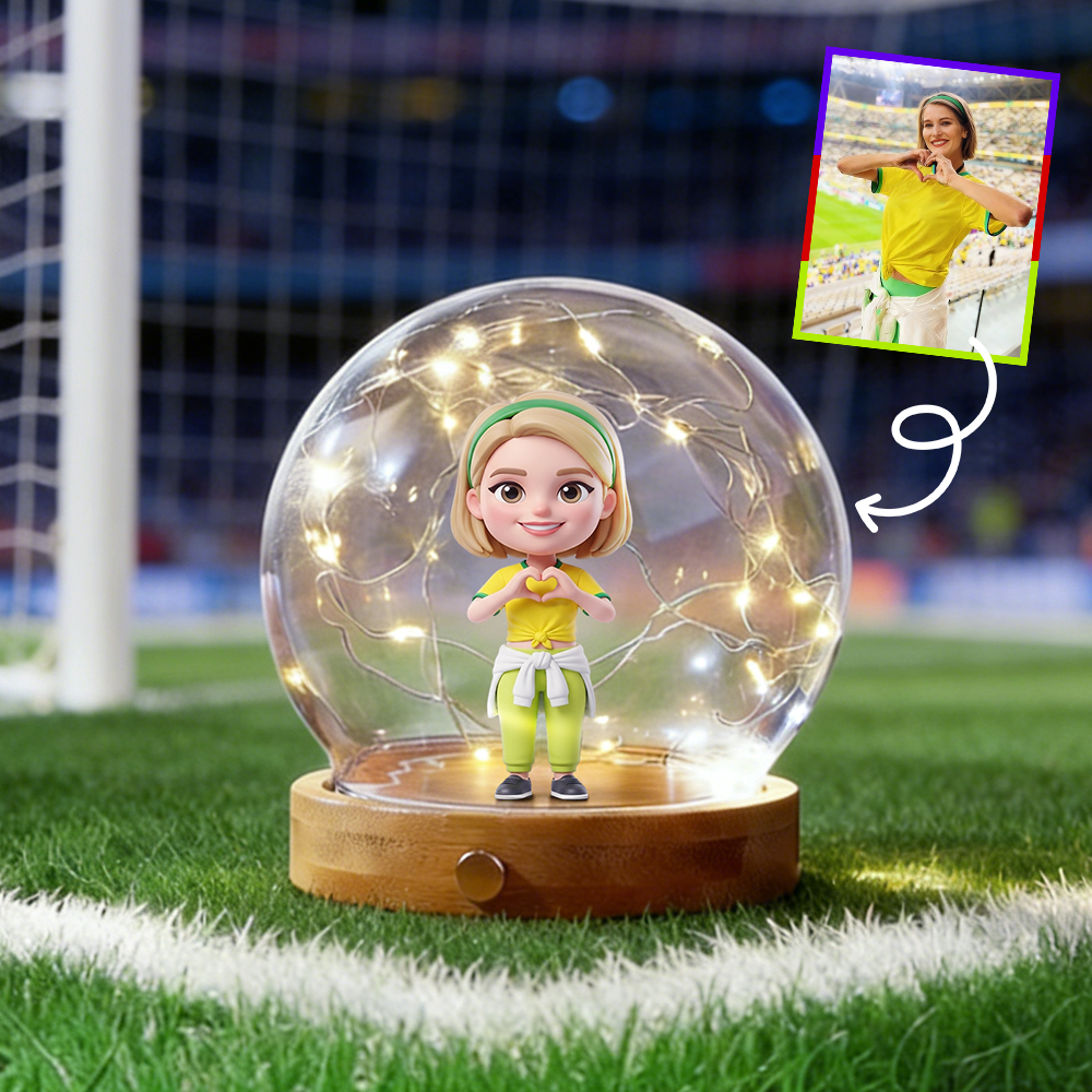 Custom Soccer Fan Night Light Personalized 3D Character Lamp Perfect Gift for Football Lovers