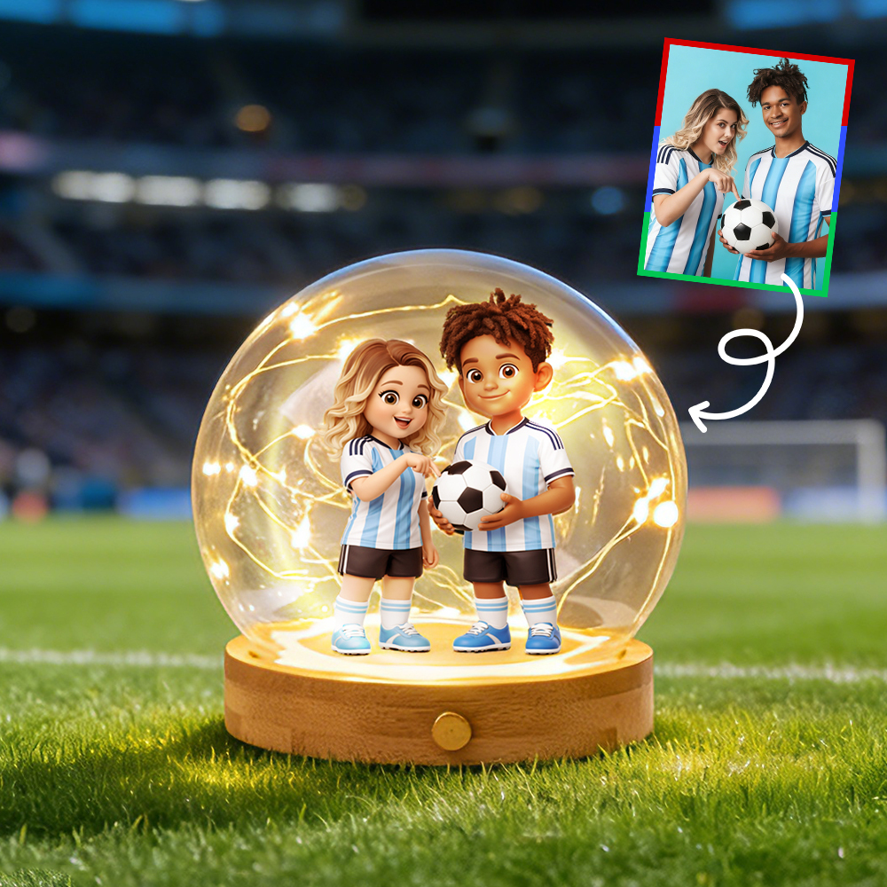Custom Soccer Fan Night Light Personalized 3D Character Lamp Perfect Gift for Football Lovers