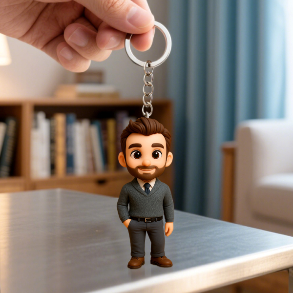 Custom Single Character 3D Figure Keychain Gift Personalized Keepsake