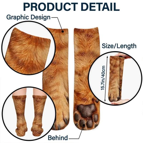  Personalized Funny Feet Paws Socks - Gag Gift For Animal Lovers