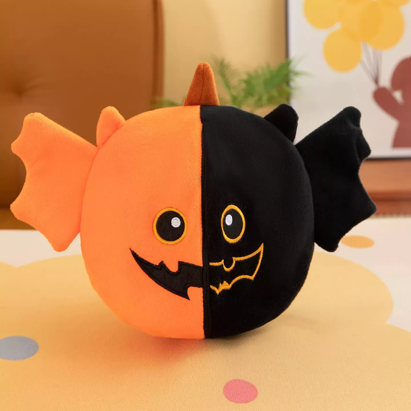 Reversible Plush Toy Witch Ghost Pumpkin Bunny Double-Sided Flip Stuffed Doll Cute Halloween Pillow Gift