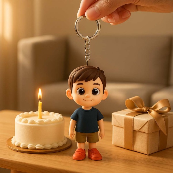 Custom 3D Keychain Figure Based on Your Photo Personalized Mini Doll Birthday Gift