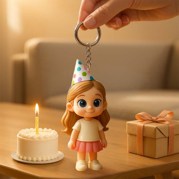 Custom 3D Keychain Figure Based on Your Photo Personalized Mini Doll Birthday Gift