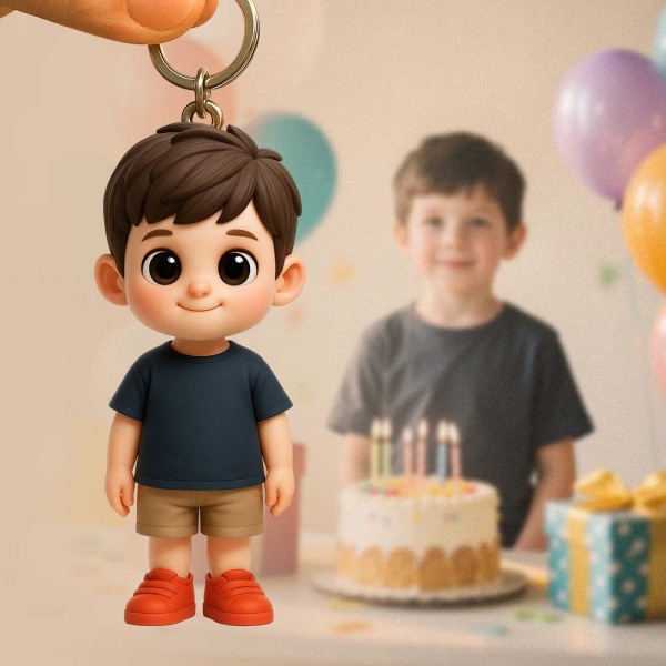 Custom 3D Keychain Figure Based on Your Photo Personalized Mini Doll Birthday Gift
