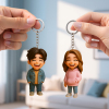  Custom Couple 3D Figurine Keychain Personalized Double Character Gift