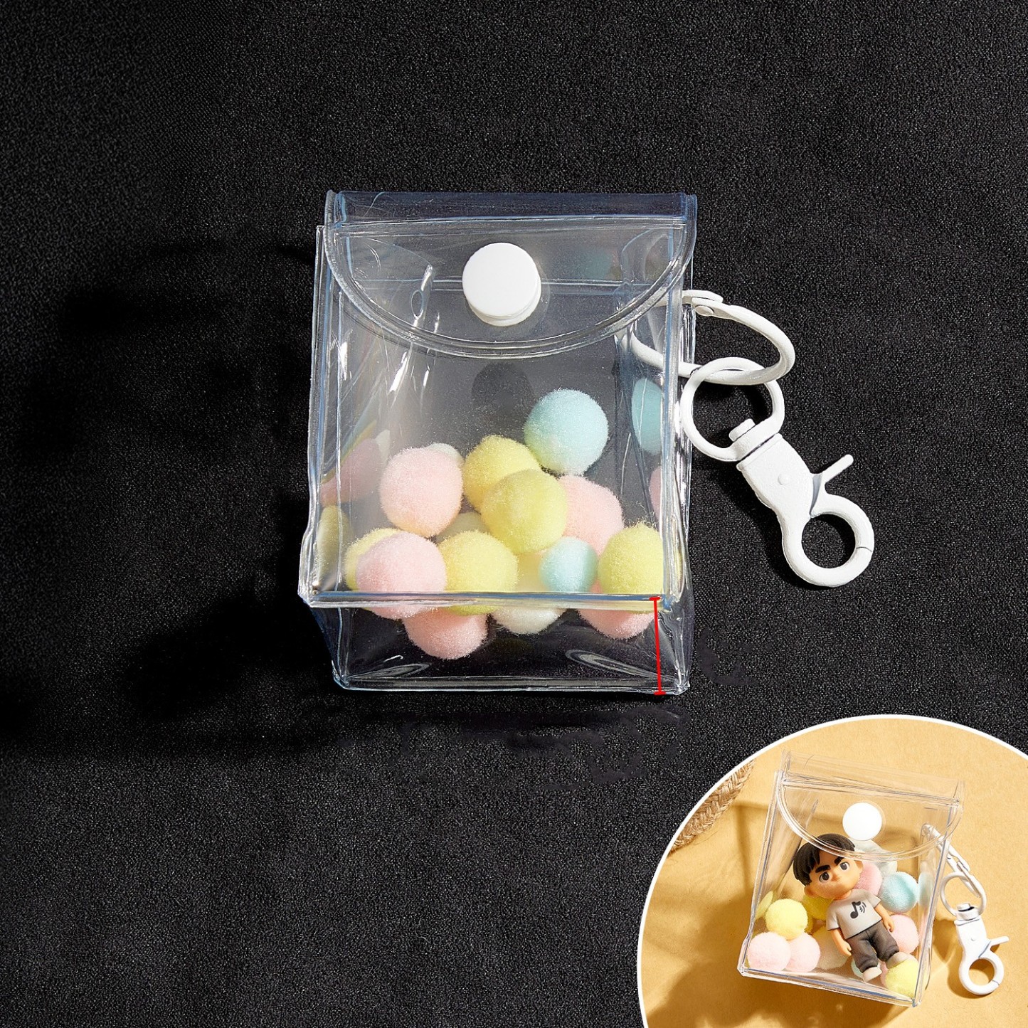 (Fits 4cm Figures) PVC Keychain Display Pouch Style B