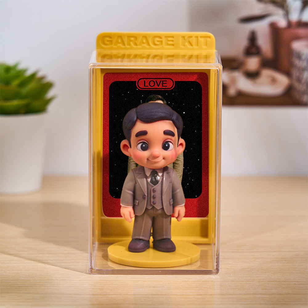 Custom Single 3D Figurine with Personalized Blind Box Identity Card Acrylic Display Cartoon Style Valentine’s Day Gift for Her Him