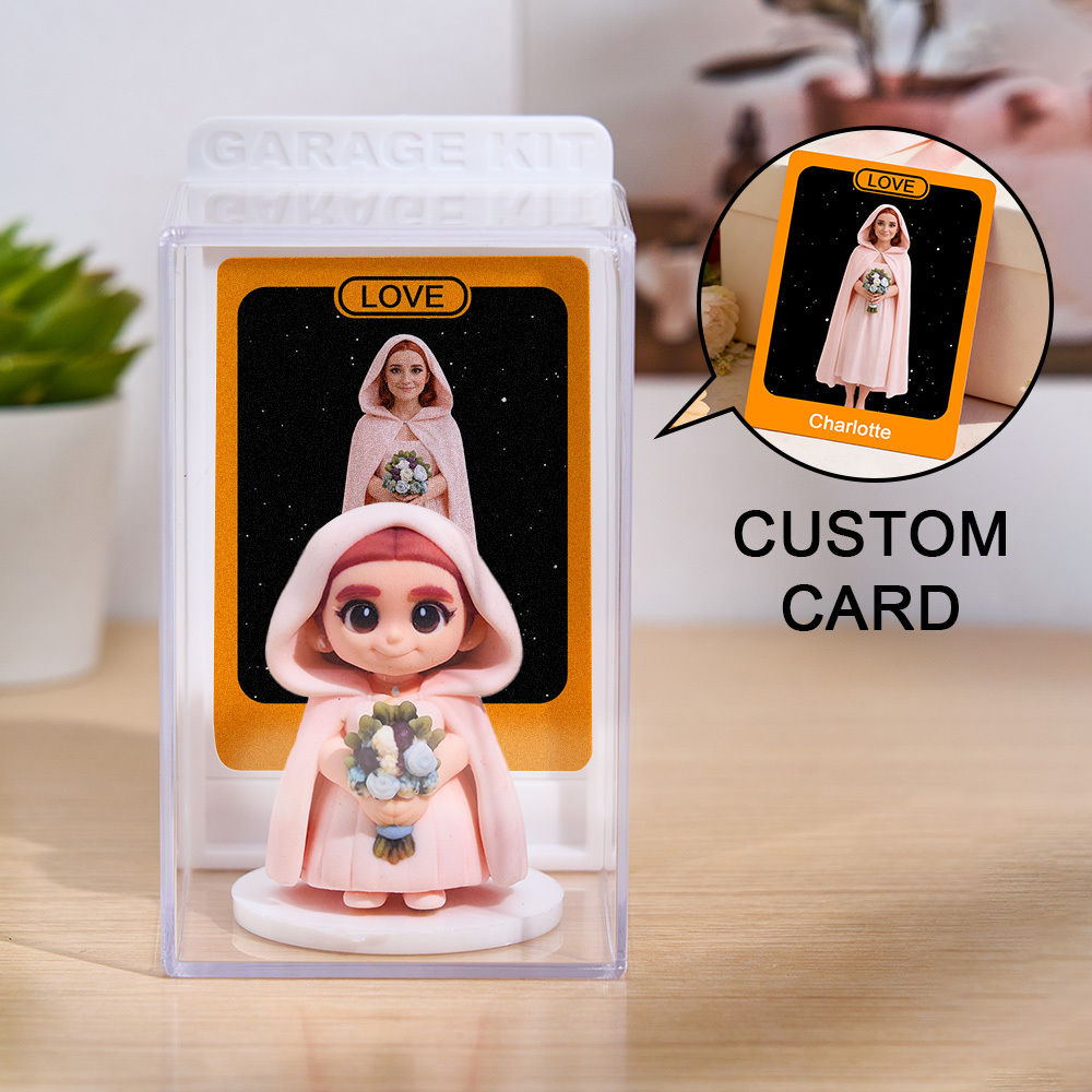Custom Single 3D Figurine with Personalized Blind Box Identity Card Acrylic Display Cartoon Style Valentine’s Day Gift for Her Him