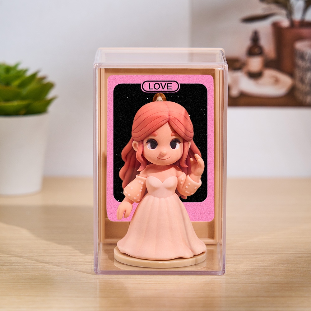 Custom Single 3D Figurine with Personalized Blind Box Identity Card Acrylic Display Cartoon Style Valentine’s Day Gift for Her Him