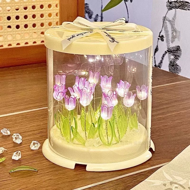 Custom Photo 3D Figure Tulip Night Lamp Unique Gift for Her Him Birthday Anniversary Home Decor
