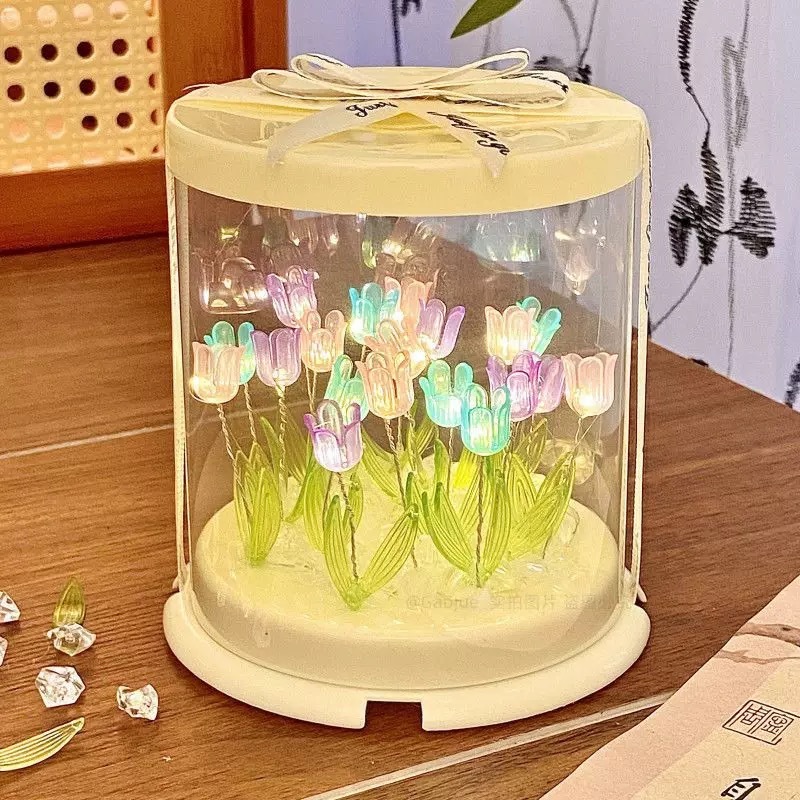 Custom Photo 3D Figure Tulip Night Lamp Unique Gift for Her Him Birthday Anniversary Home Decor
