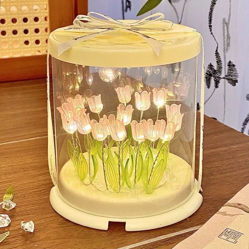 Custom Photo 3D Figure Tulip Night Lamp Unique Gift for Her Him Birthday Anniversary Home Decor