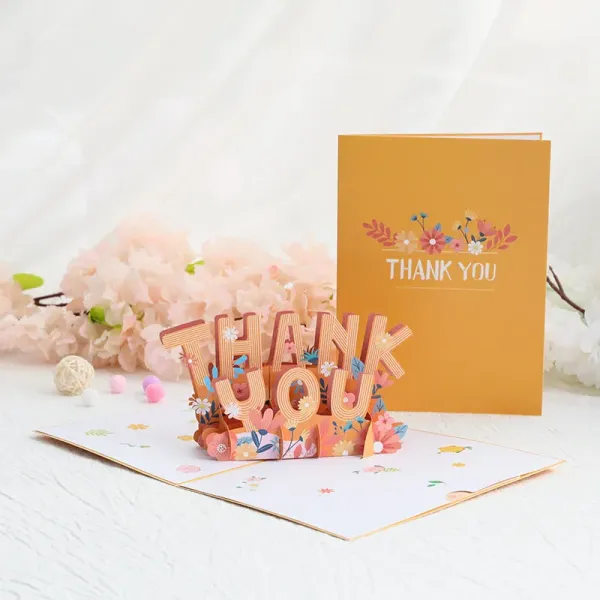 Mother's Day Greeting Card 3D Paper Carving Flowers Thank You Card for Her
