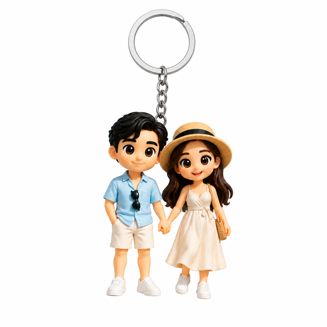 Custom 3D Keychain Figure from Your Photo Personalized Travel Memory Gift for Couples, Family & Loved Ones, Vacation Keepsake