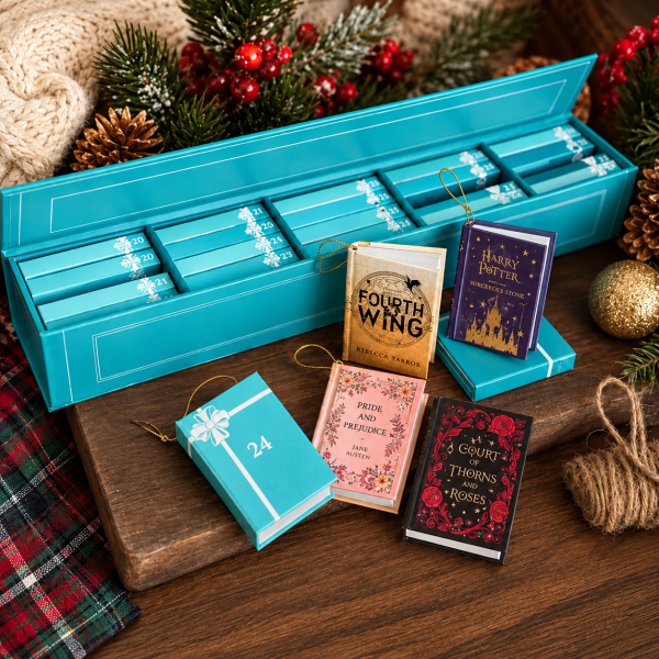 Book-Shaped Advent Calendar with 24 Surprise Boxes – Creative Christmas Countdown Gift for Book Lovers & Holiday Enthusiasts
