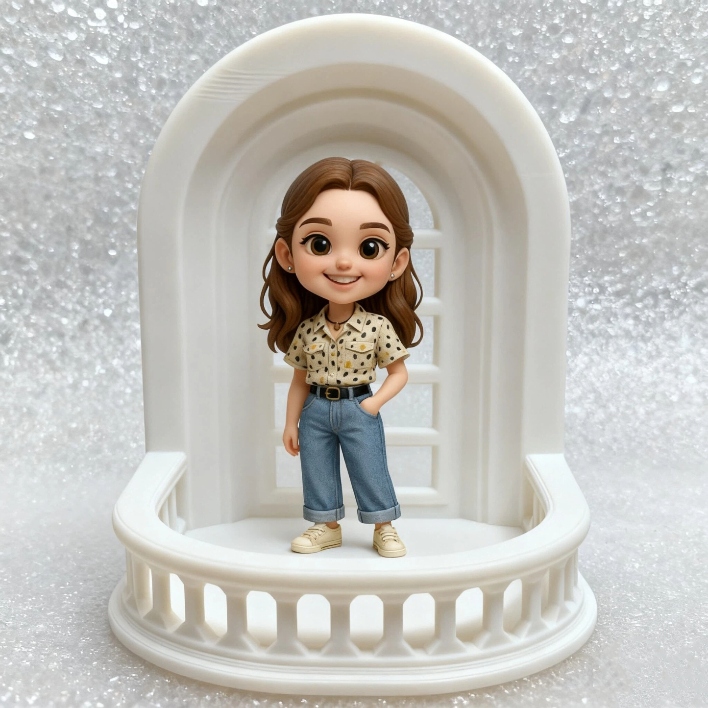 Custom 3D Figure Fridge Magnet Balcony Style Personalized Gift for Friends Family Lovers Home Decor