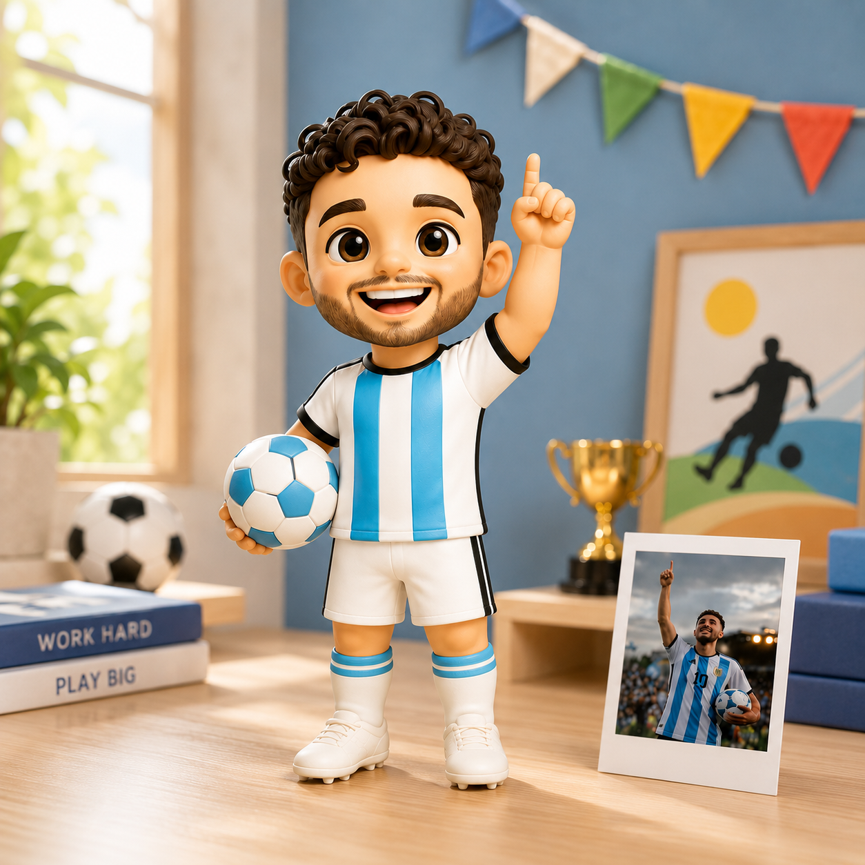 Personalized Soccer Player Statue from Photo Unique Football Gift Idea