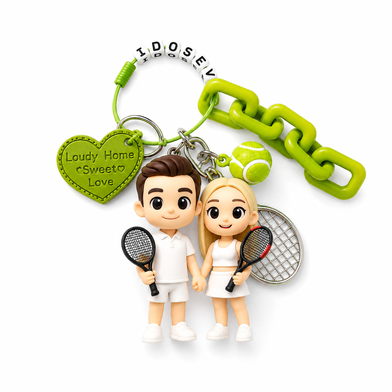 Custom Tennis 3D Keychain Figure From Photo Personalized 3D Chibi keychain Figure Gift for Tennis Lovers Thoughtful & Memorable Gift