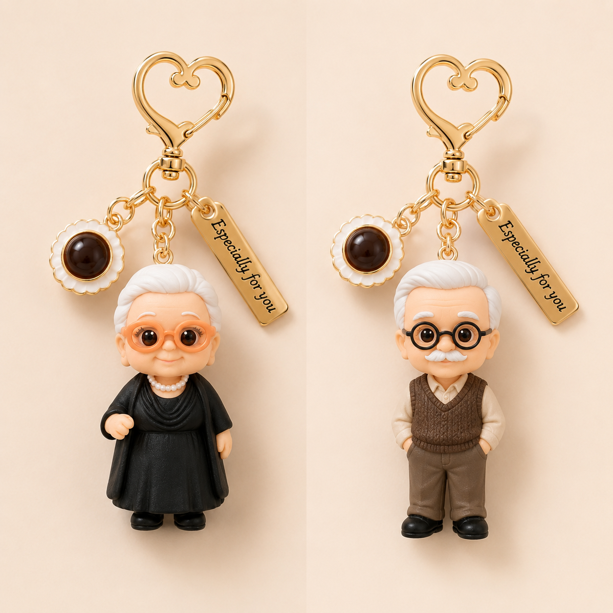 Personalized 3D Keychain Figure from Photo with Cute Cake Accessory Custom Perfect Gift for Family Couples & Pets Unique Gift for Couples Birthday Anniversary
