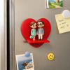 Custom 3D Figure Fridge Magnet from Photo Personalized Mini Doll Heart Shaped Display Romantic Gift For Lovers