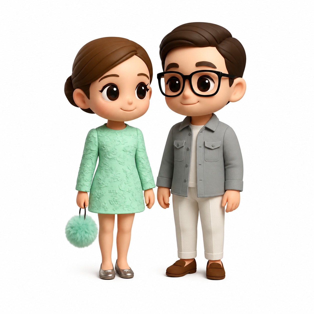 Custom 3D Figure from Photo with Display Case Personalized Character Card Unique Gift for Couples & Lovers
