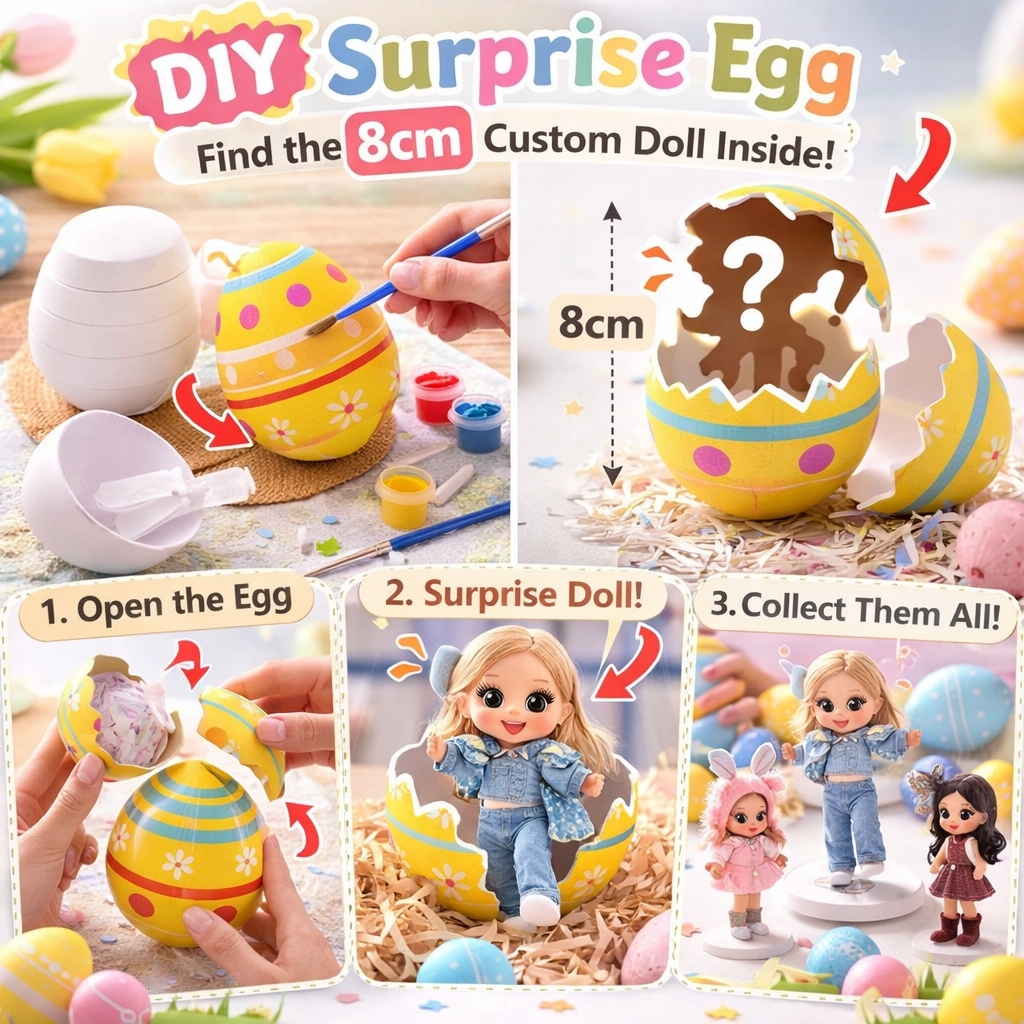 DIY Easter Surprise Egg – Hidden Custom 3D Figure Inside | Paint & Reveal Personalized Mini Doll Gift
