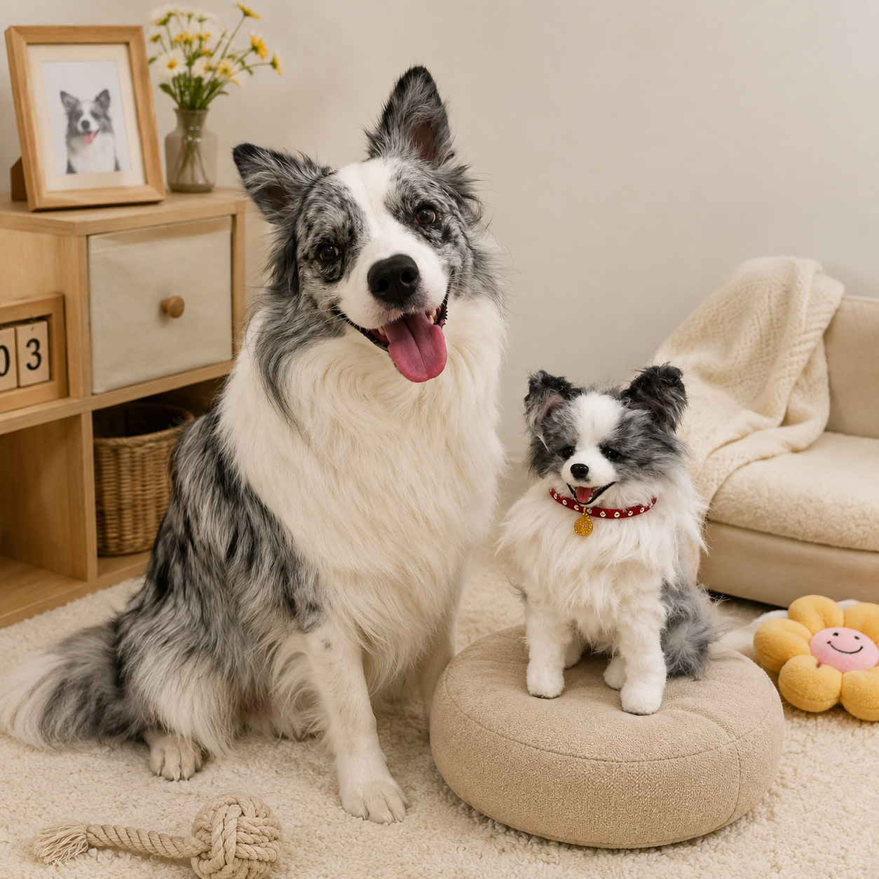 Custom Long-Pile Plush Pet Charm-Personalized Plush Pet Accessory Handmade from Your Photo