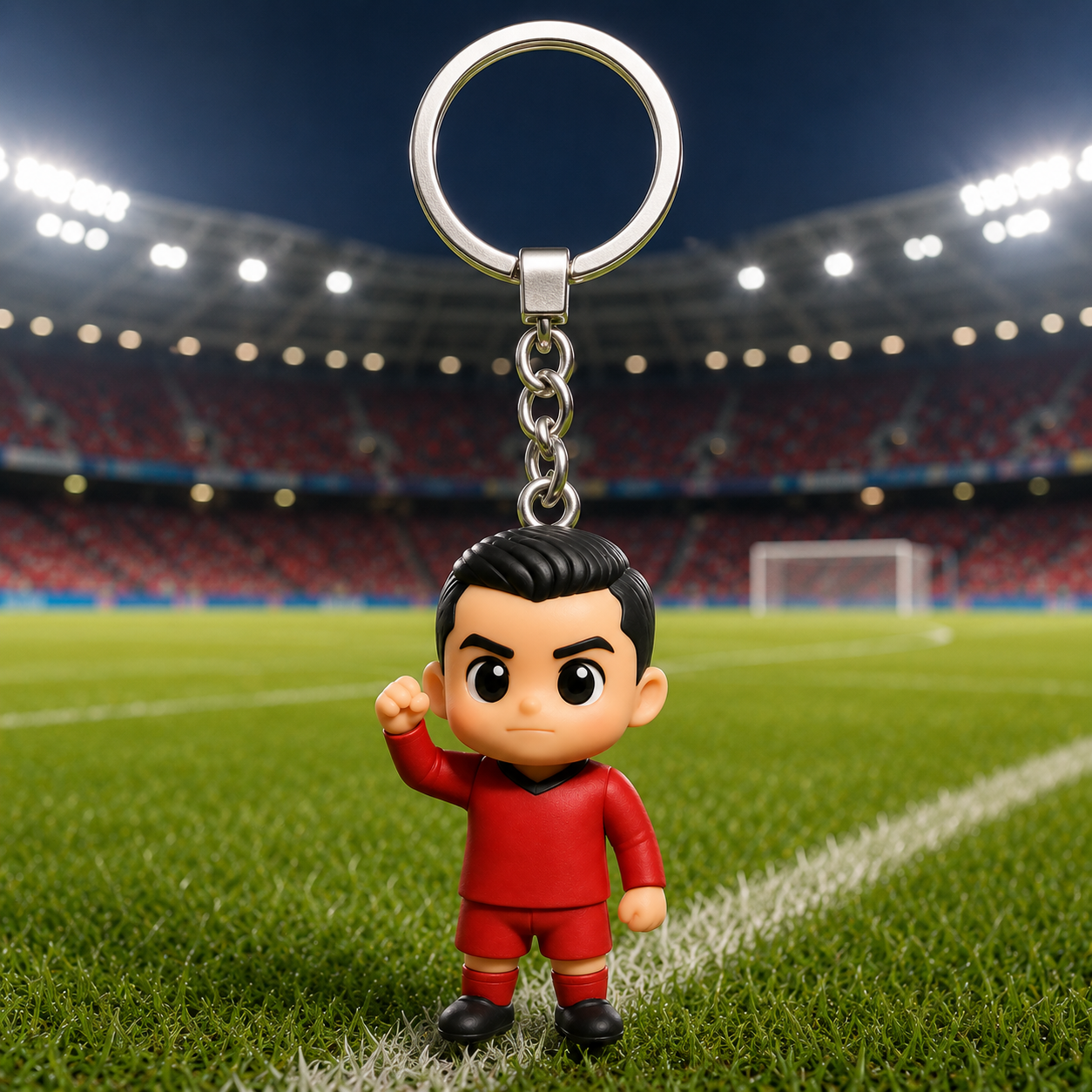 Custom 3D Soccer Fan 3D Keychain Figure from Photo Personalized Mini Figurine Sports Keepsake & Gift Idea