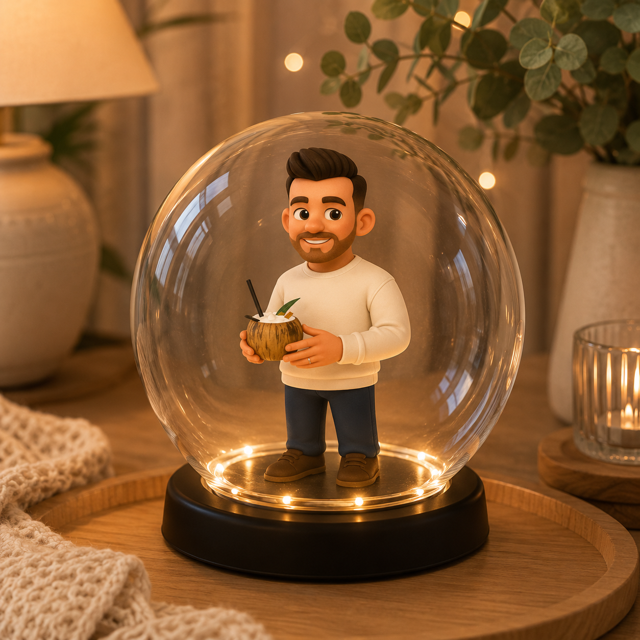 Custom 3D Figure Night Light from Photo Personalized Unique Gift for Couples Birthday Anniversary Home Bedroom Decor and Special Celebrations