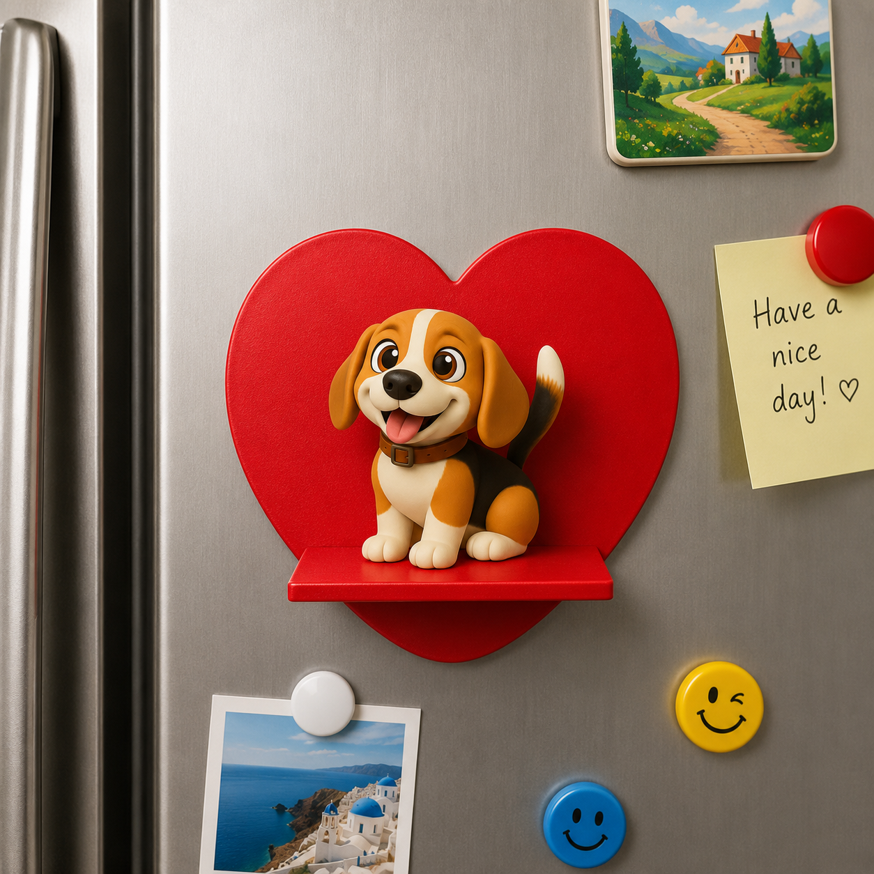 Custom 3D Figure Fridge Magnet from Photo Personalized Mini Doll Heart Shaped Display Romantic Gift For Lovers