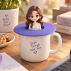 Custom 3D Cartoon Figure Mug Lid Personalized Photo Cup Cover Unique Gift Mug Not Included