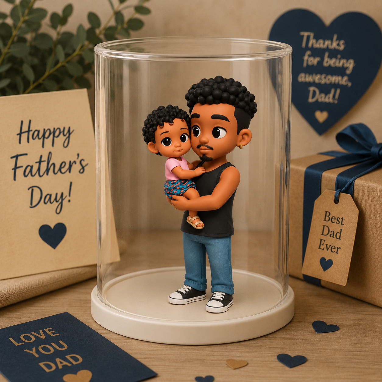 Personalized 3D Dad Figure From Photo Thoughtful Father’s Day Gift for Bedroom Shelf Display Personalized Unique Gift for Dad