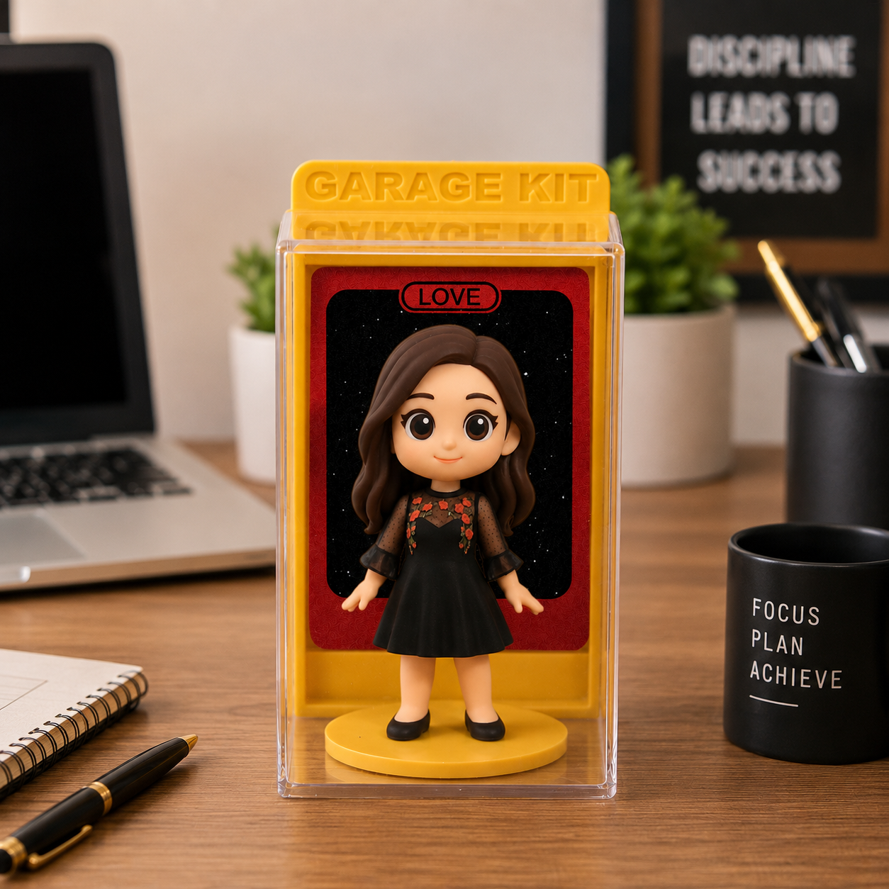 Custom 3D Figure from Photo with Display Case Personalized Character Card Unique Gift for Couples & Lovers