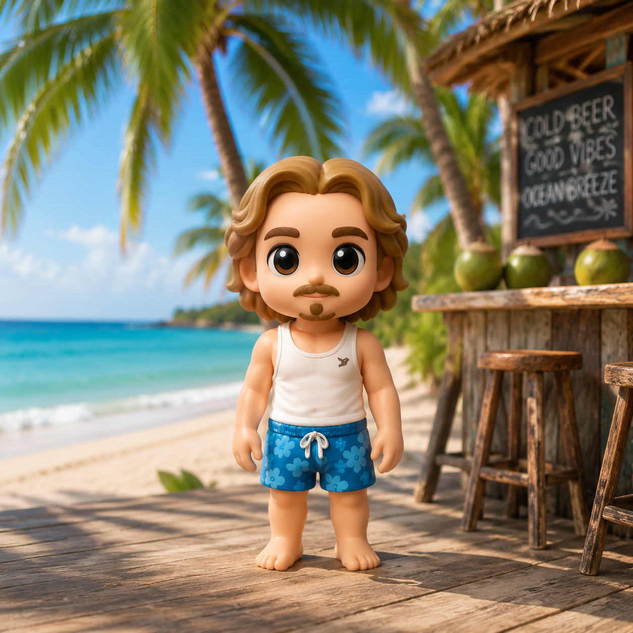 Custom 3D Figure From Photo Personalized Couple Figurine Gift Summer Vacation Memory Gift Idea