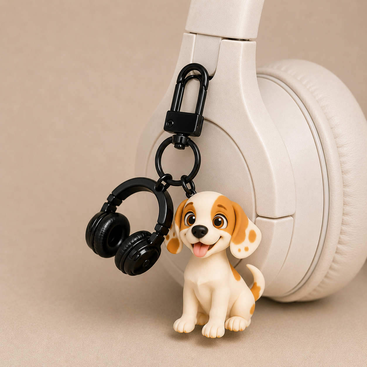 Custom 3D Keychain Figure from Photo with Headphone Charm Combo Set Personalized Unique Gift for Birthday Christmas Anniversary