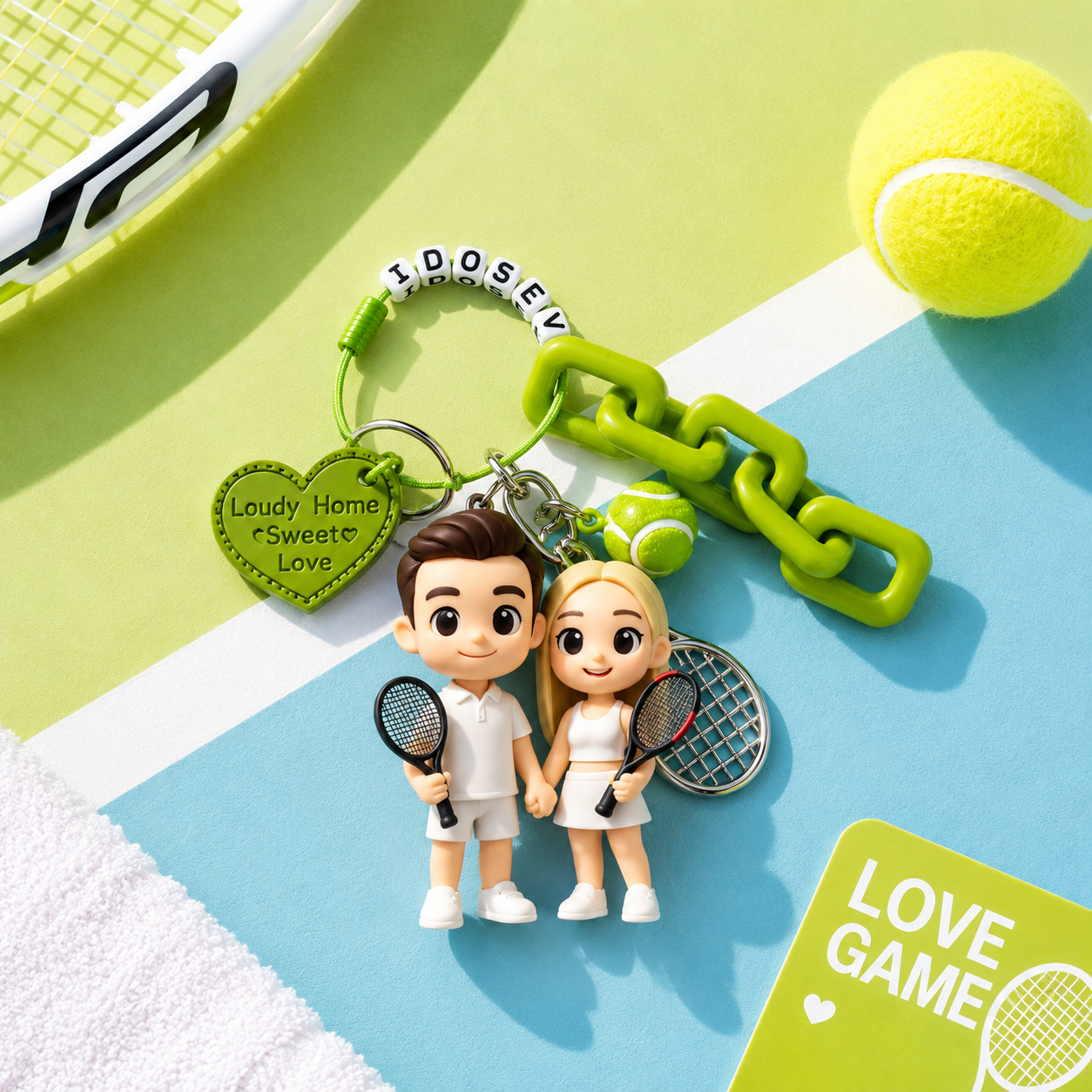 Custom Tennis 3D Keychain Figure From Photo Personalized 3D Chibi keychain Figure Gift for Tennis Lovers Thoughtful & Memorable Gift