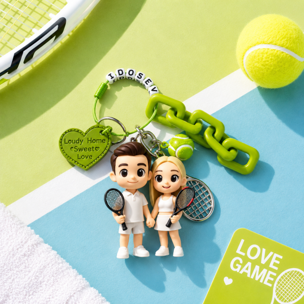 Custom Tennis 3D Keychain Figure From Photo Personalized 3D Chibi keychain Figure Gift for Tennis Lovers Thoughtful & Memorable Gift