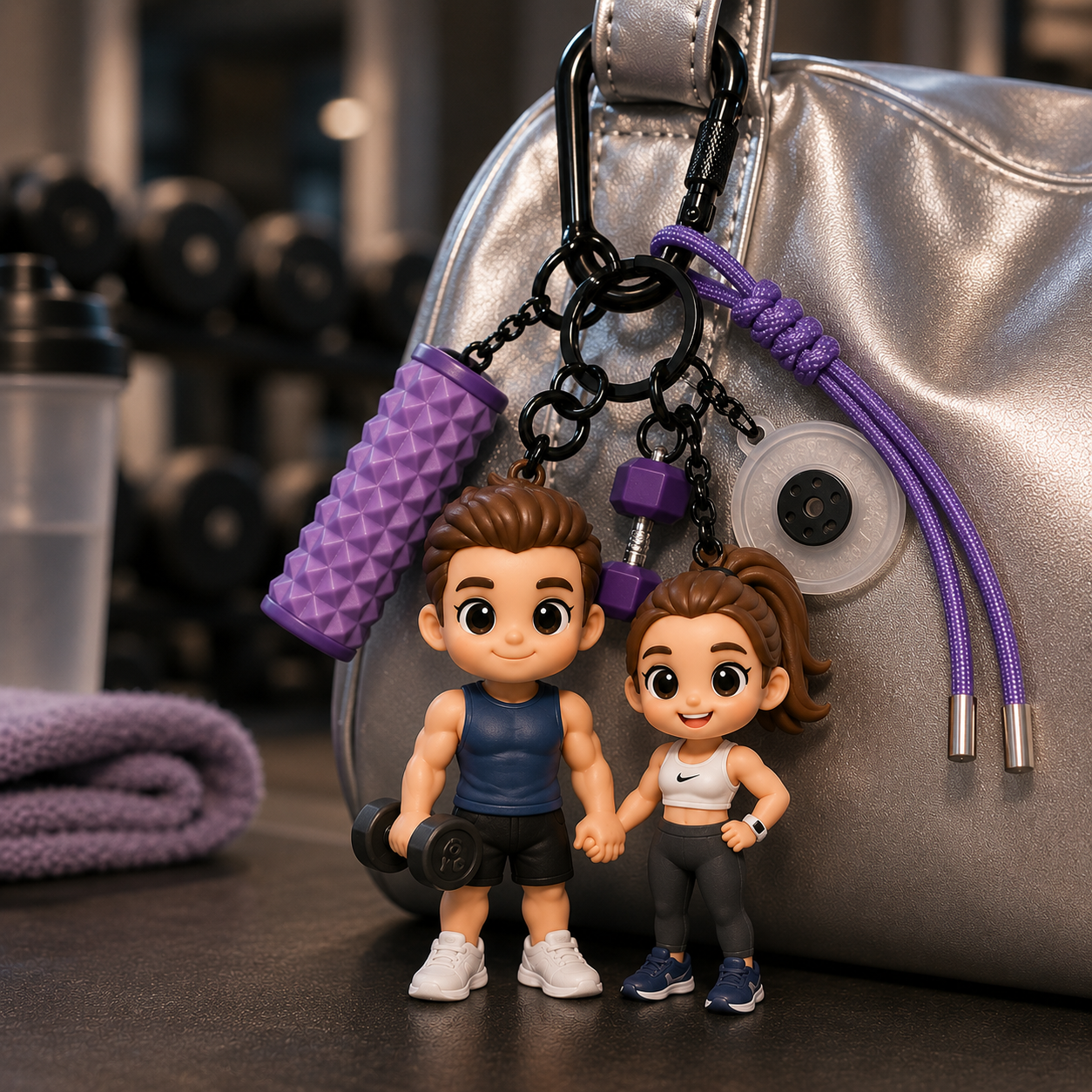 Custom Figure Keychain From Photo Gym Lover Chibi Doll Keychain Personalized Sports Gift